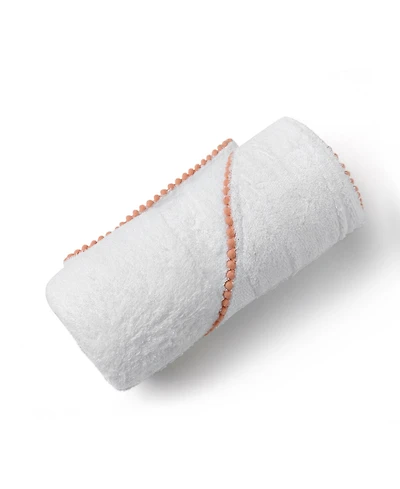 Malabar Baby Baby Silky Soft Luxe Pom Pom Towel, Peach