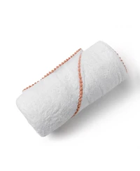 Malabar Baby Baby Silky Soft Luxe Pom Pom Towel, Peach
