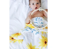 Malabar Baby Baby Gots Certified Organic Cotton Muslin Swaddle, Sunflower