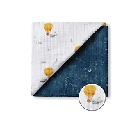 Malabar Baby Baby Certified Organic Muslin Four-Layer Reversible All Season Snug Blanket, Mystical Night