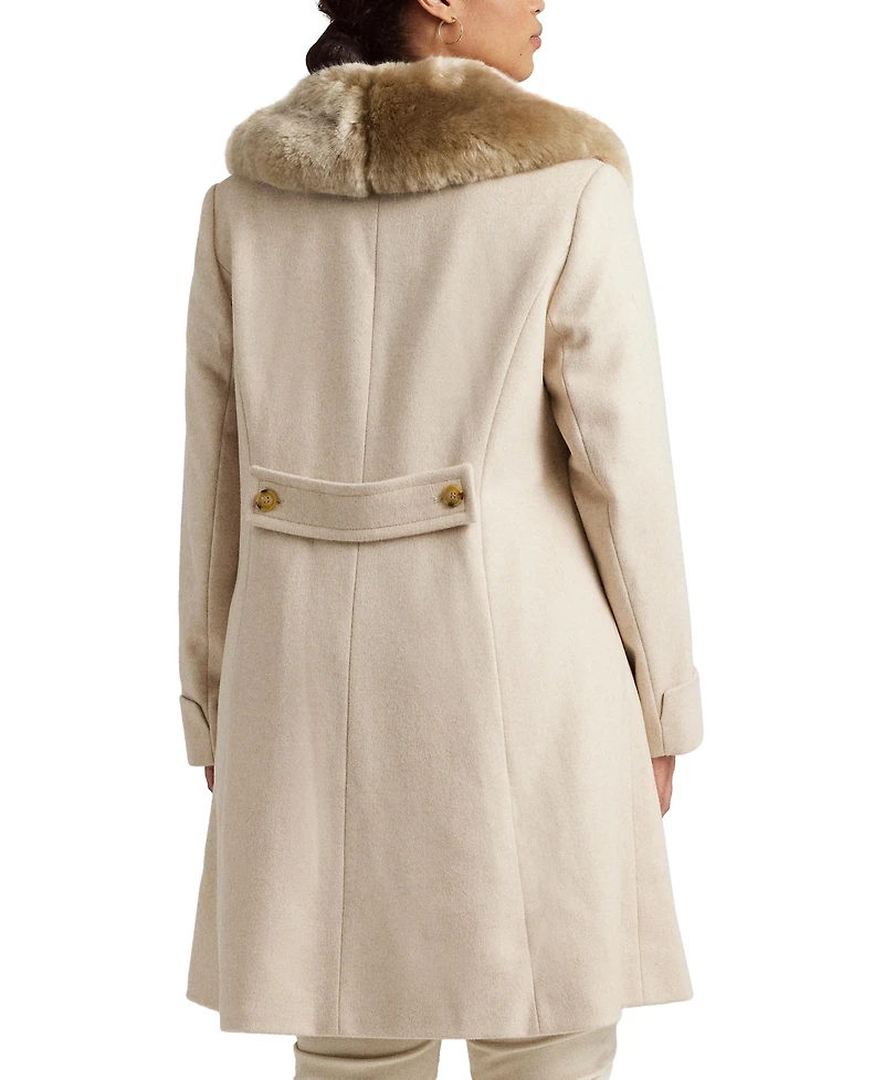 Lauren Ralph Lauren Plus Size Faux-Fur-Collar Coat