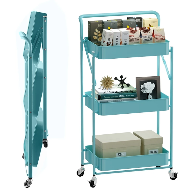4 tier Rolling Utility Cart with Lockable Wheels