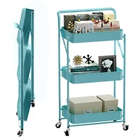 4 tier Rolling Utility Cart with Lockable Wheels