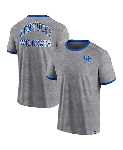 Men's Fanatics Heather Gray Kentucky Wildcats Classic Stack Ringer T-shirt