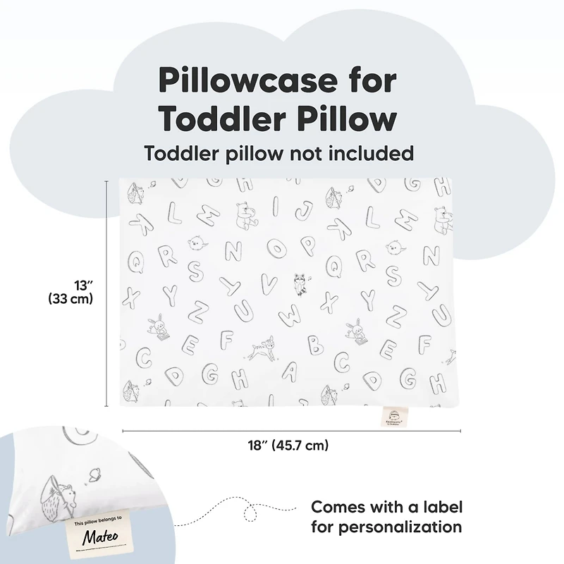 KeaBabies Toddler Pillowcase for 13X18 Pillow Case, Travel Case Cover