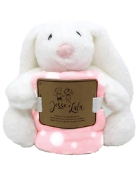 Jesse & Lulu Baby Girls Plush Toy with Blanket and Nunu, 3 Piece Set