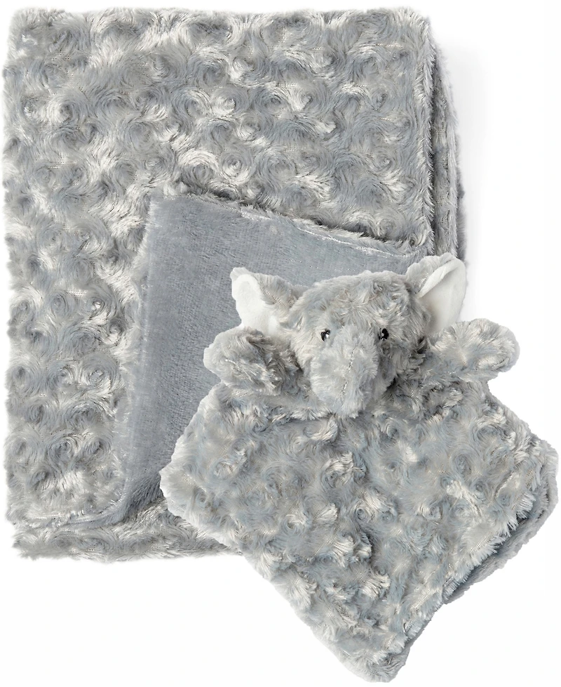 Tendertyme Baby Boys or Girls Curly Plush Blanket, 2 Piece Set