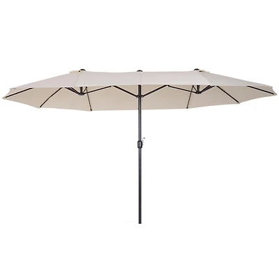 Outsunny 15' Extra Large Double Patio Umbrella for Pool