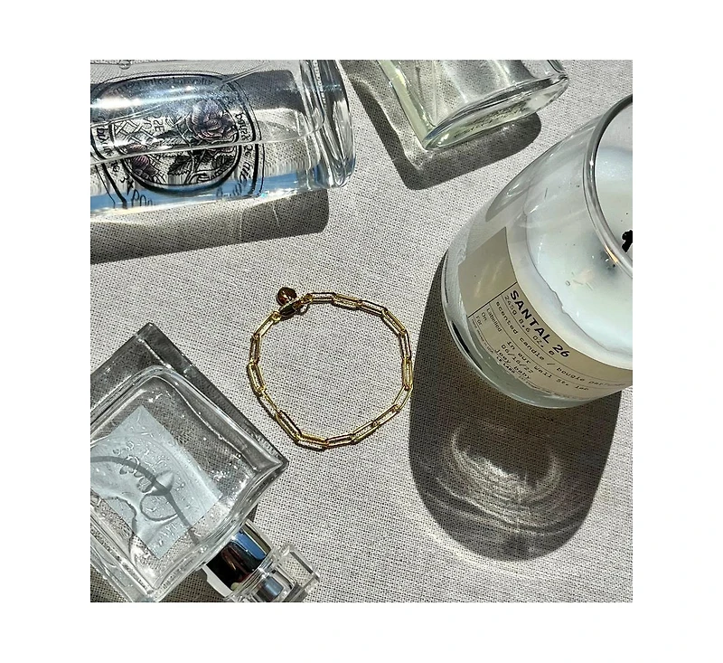 Joey Baby 18K Gold Plated Paper Clip Anne Bracelet 8" For Women and Girls