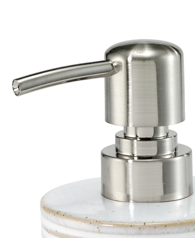 Avanti Drift Lines Textured Ribbed Ceramic Soap/Lotion Dispenser