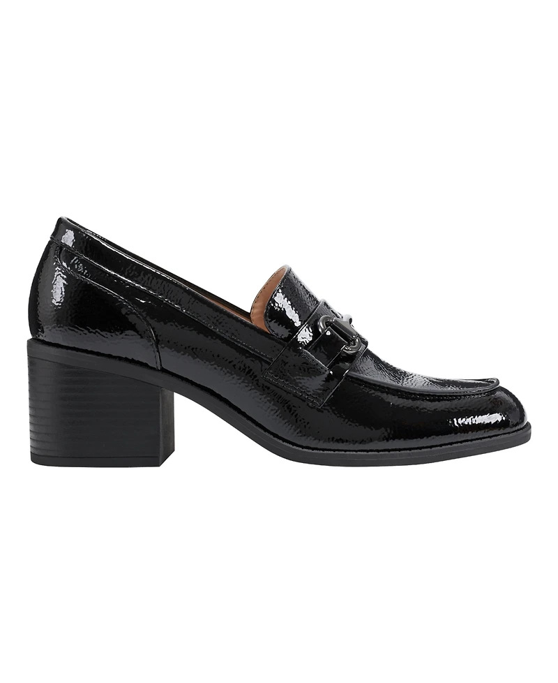 Bandolino Women's Mayble Block Heel Hardware Detail Loafers