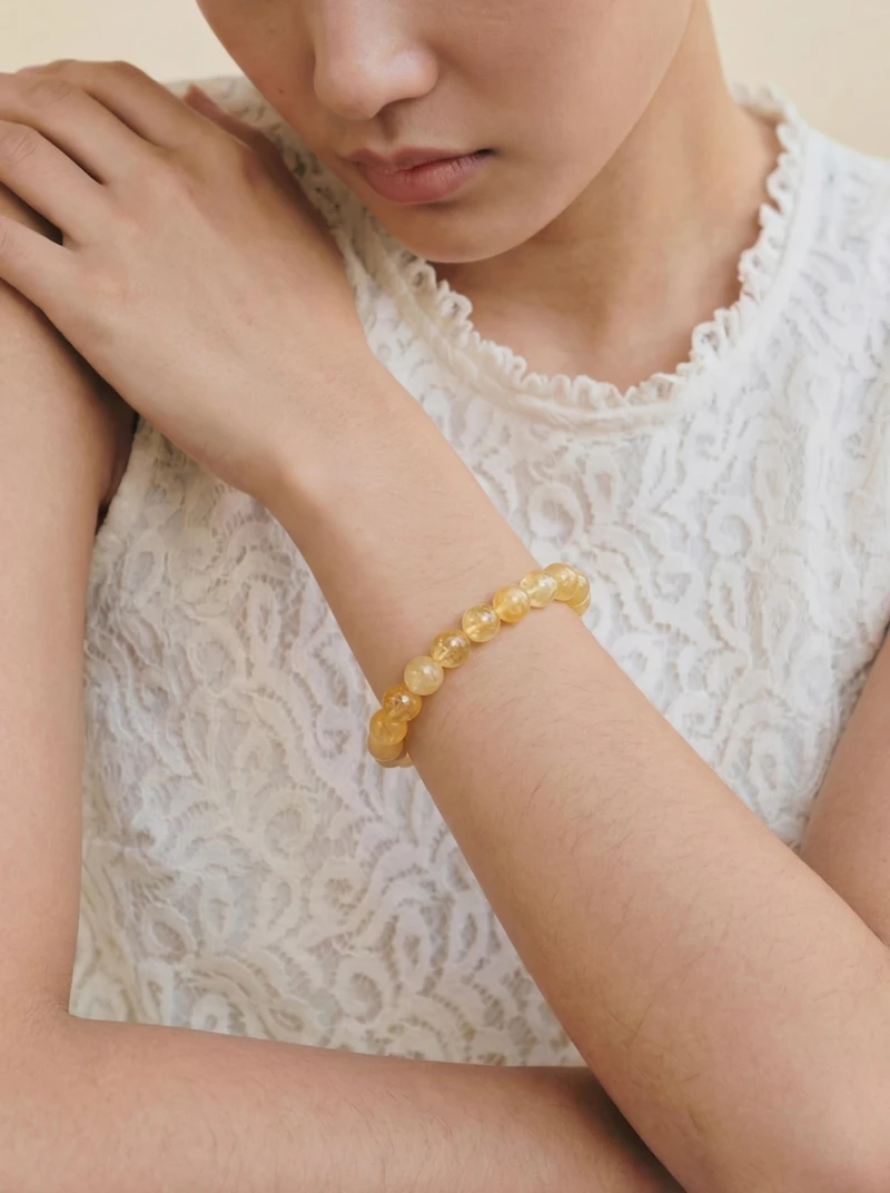 Manifest Collection | Abundance — Yellow Crystal Beaded Bracelet