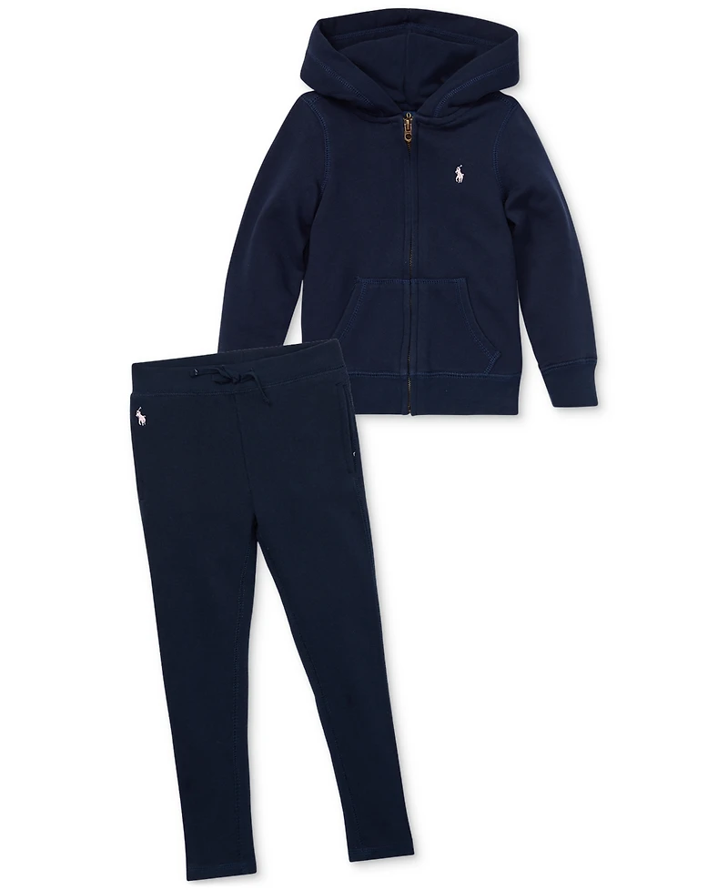 Toddler and Little Girls French Terry Full-Zip Hoodie