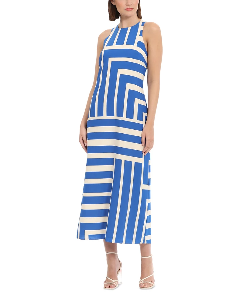 Donna Morgan Women's Striped Sleeveless Maxi Dress