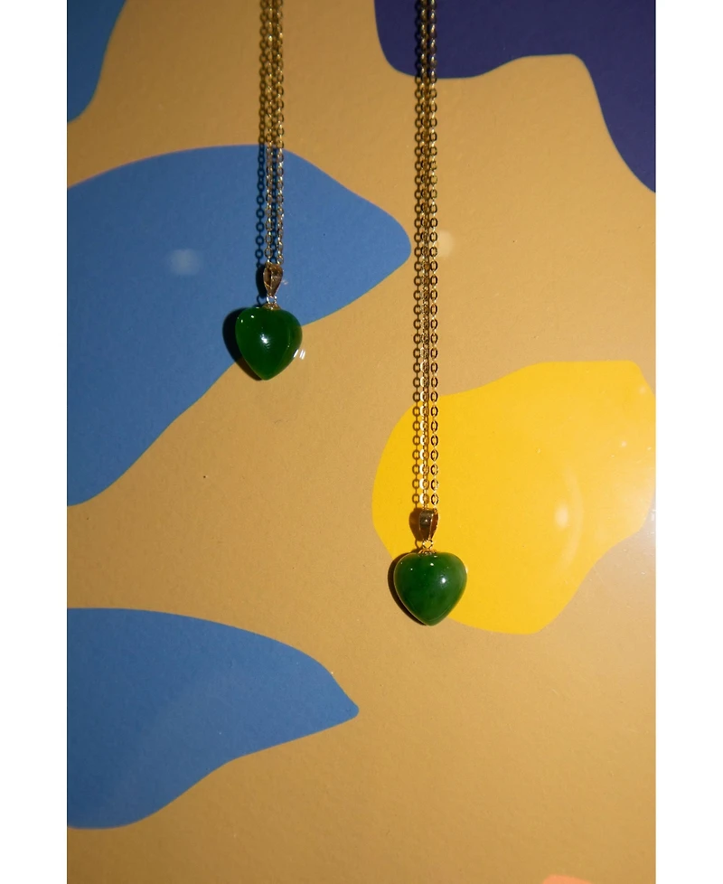seree Heart - Green jade pendant necklace
