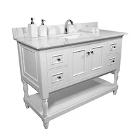 Streamdale Furniture 43 X 22 Bathroom Stone Vanity Top Engineered Stone Carrara Marble With Rectangle