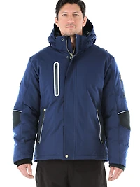 RefrigiWear Big & Tall 54 Gold Hooded Utility Jacket - Insulated, Waterproof, and Durable Workwear