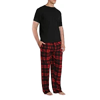 Men's Short Sleeve Flannel Pajama Set