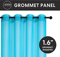 GoodGram Montauk Accents 2 Piece Grommet Top Summery Sheer Voile Window Curtain Panels For Extra Long & Taller Windows