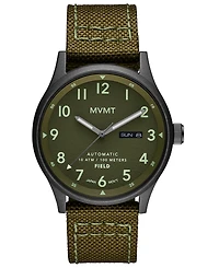 Mvmt Men's Field Automatic Green Canvas Strap Watch 42mm