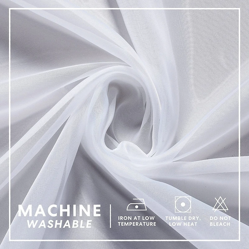 GoodGram Montauk Accents 2 Piece Grommet Top Summery Sheer Voile Window Curtain Panels For Extra Long & Taller Windows