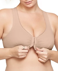 Women's Full Figure Plus Complete Comfort Wirefree Cotton T-Back Bra 1908
