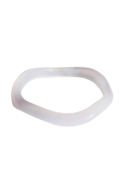 Wave - Skinny Round Jade Stone Bangle