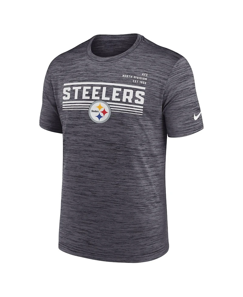 Men's Nike Anthracite Pittsburgh Steelers Yardline Velocity Performance T-shirt