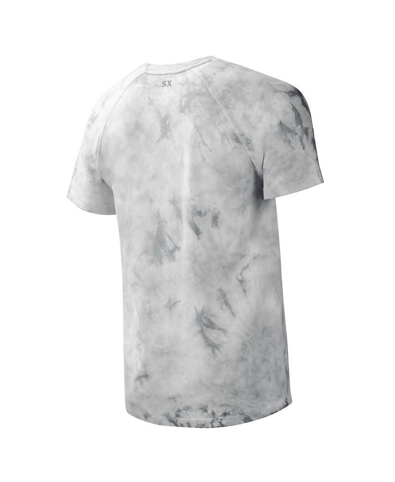 Men's Msx by Michael Strahan Gray Las Vegas Raiders Resolution Tie-Dye Raglan T-shirt