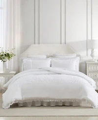 Laura Ashley Eyelet Ruffle Microfiber Comforter Set