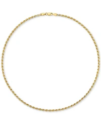 Men's Two-Tone Rope Link 22" Chain Necklace (4mm) in Sterling Silver & 14k Gold-Plate