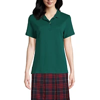 Lands' End Women's Short Sleeve Feminine Fit Interlock Polo Shirt