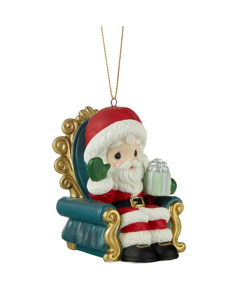 Precious Moments Santa's Here Bringing Cheer Annual Santa Bisque Porcelain Ornament