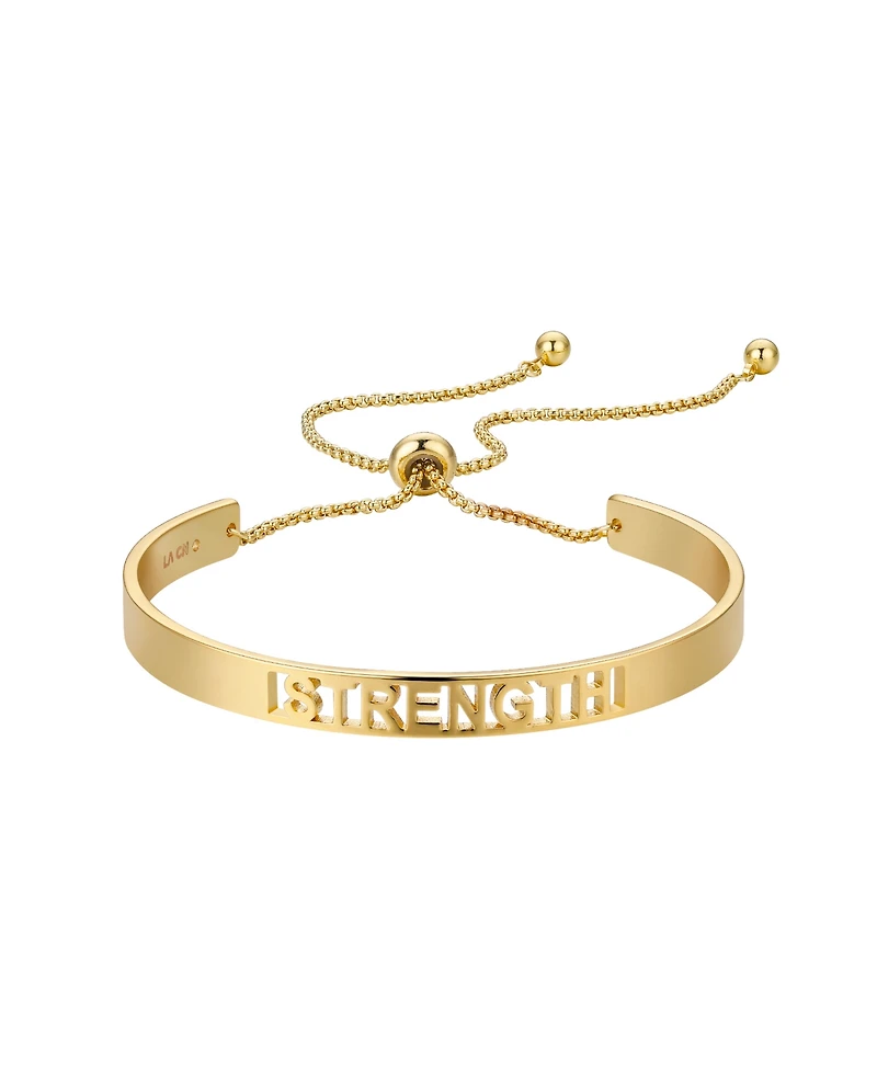 Unwritten 14K Gold Flash Plated 'Strength' Bracelet