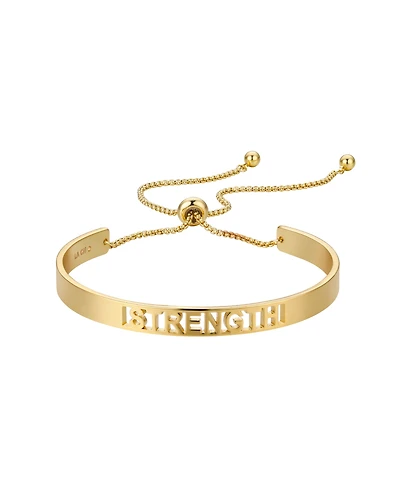 Unwritten 14K Gold Flash Plated 'Strength' Bracelet