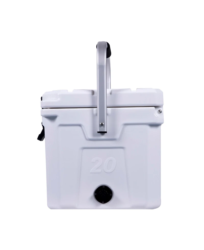 Camp-zero 20 | 21 Qt. Premium Cooler with 4 Molded-In Cup Holders and Folding Aluminum Comfort Grip Handle