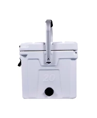 Camp-zero 20 | 21 Qt. Premium Cooler with 4 Molded-In Cup Holders and Folding Aluminum Comfort Grip Handle