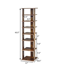 7-Tier Shoe Rack Free Standing Shelf Storage Tower