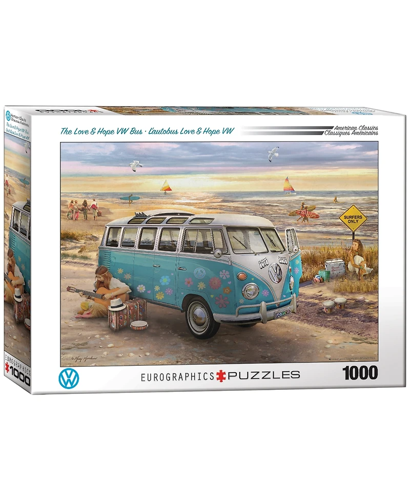 Eurographics Incorporated American Classics the Love Hope Volkswagen Bus By Greg Giordano Jigsaw Puzzle, 1000 Pieces