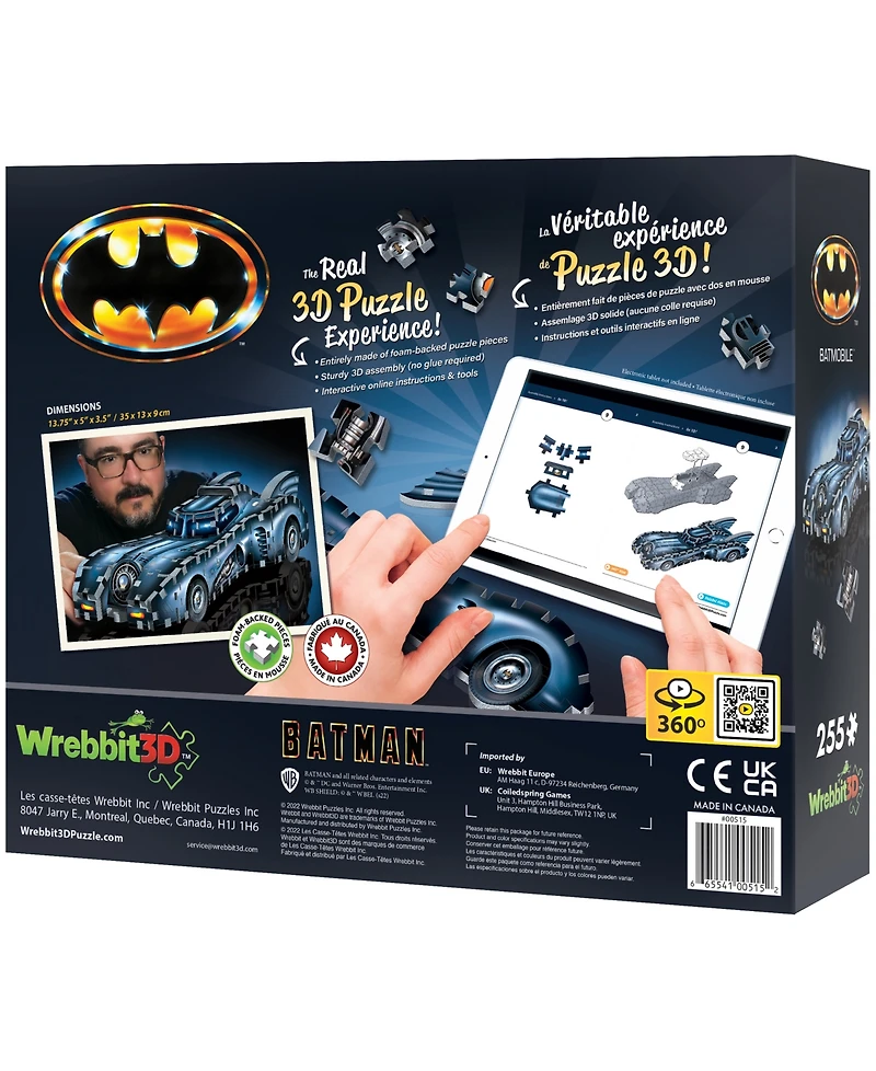 Wrebbit Dc Batman Batmobile 3D Jigsaw Puzzle, 255 Pieces