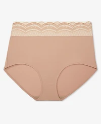 Warners No Pinching Problems Dig-Free Comfort Waist with Lace Microfiber Brief RS7401P
