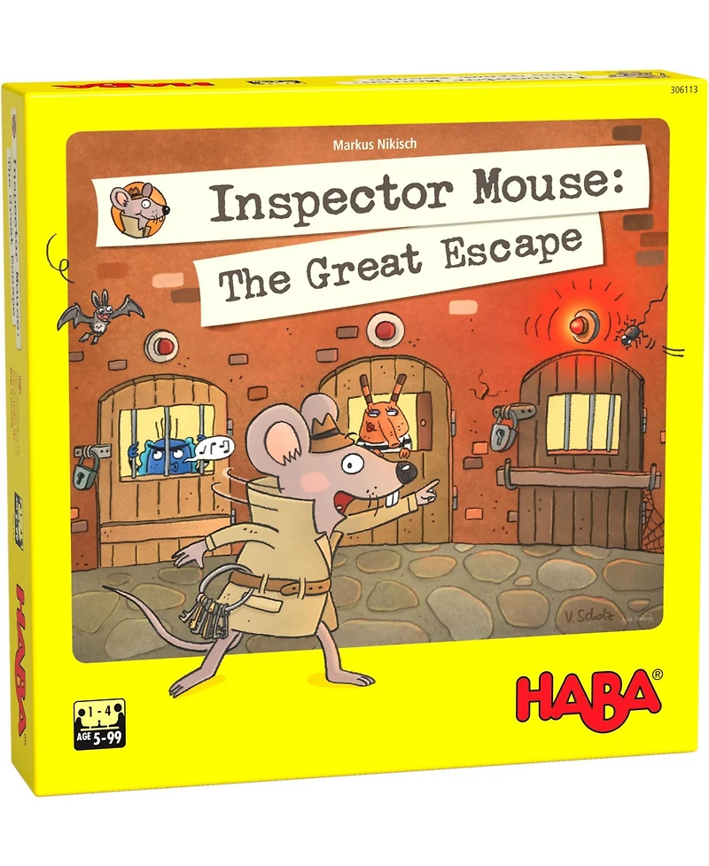Haba Inspector Mouse: The Great Escape - Detective Board Games for Family Night, Cooperative Memory Games for Ages 5+, Includes 3D Playing Board