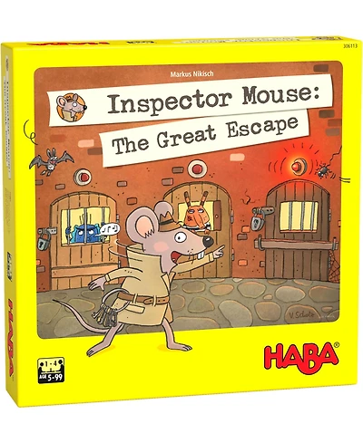 Haba Inspector Mouse: The Great Escape - Detective Board Games for Family Night, Cooperative Memory Games for Ages 5+, Includes 3D Playing Board