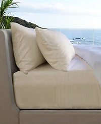 Cariloha Resort 4-Piece Sateen Sheet Set | Ocean Mist Split King Viscose Material Thermal-Regulating, Extra Soft Cooling Sheets