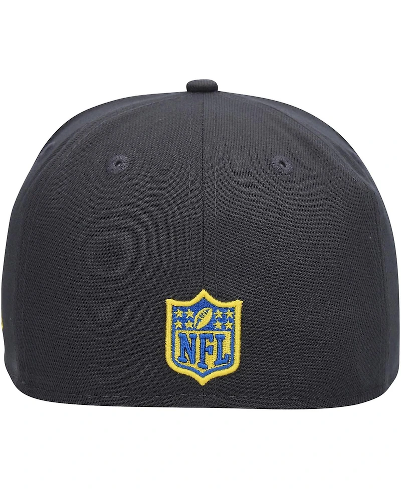 Men's New Era Graphite Los Angeles Rams Color Dim 59FIFTY Fitted Hat