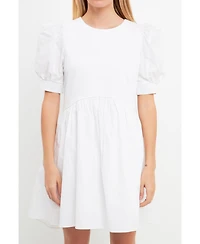 English Factory Women's High Low Knit Combo Dress