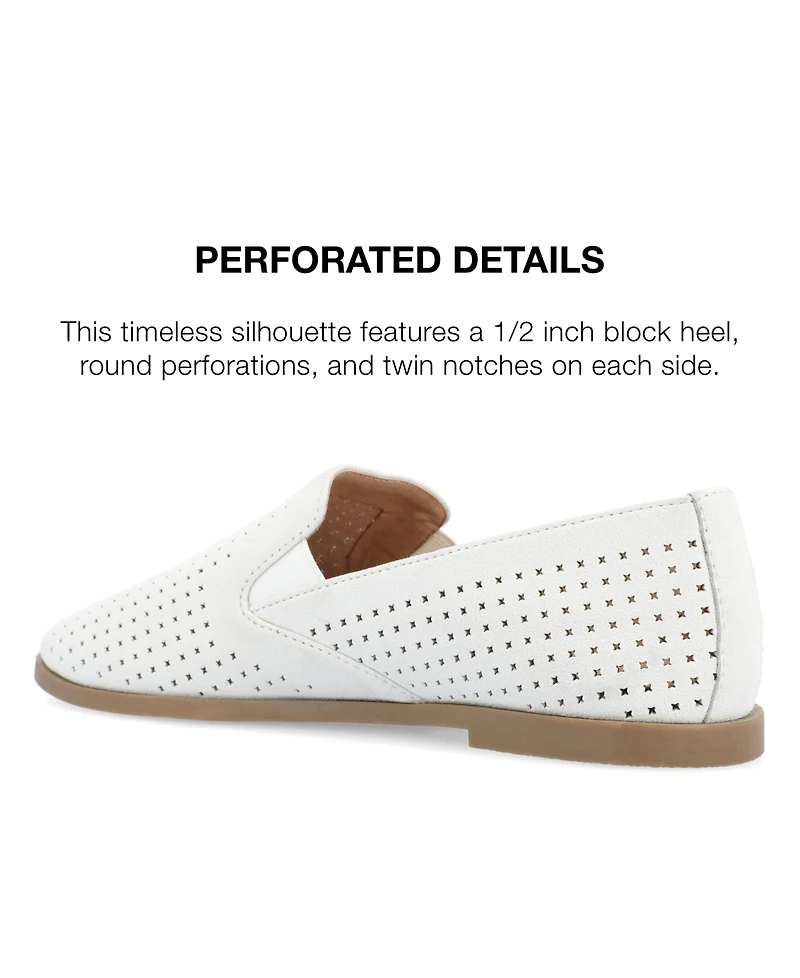 Journee Collection Women's Lucie Perforated Slip On Loafers