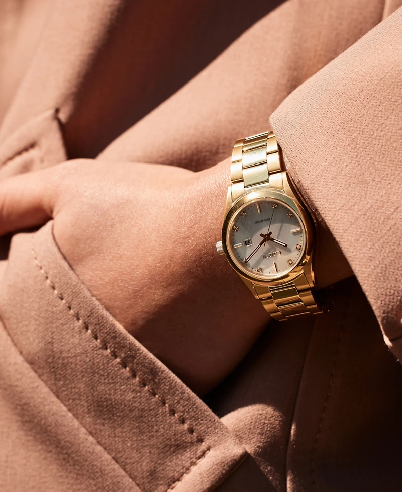 Citizen Eco-Drive Women's Sport Luxury Diamond Accent Gold-Tone Stainless Steel Bracelet Watch 33mm
