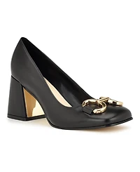 Nine West Women's Caven Square Toe Block Heel Dress Pumps
