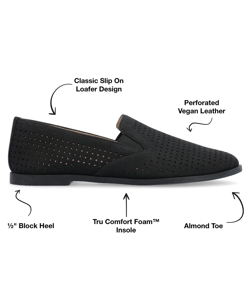Journee Collection Women's Lucie Perforated Slip On Loafers